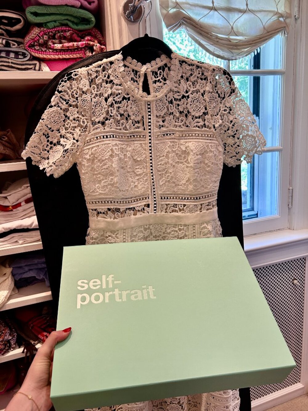 (NWT) Self Portrait Ivory Floral Guipure Midi Dress | US 6 - Picture 11 of 11
